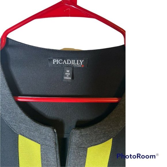 PICADILLY BLACK W/MULTI TRIM CARDIGAN JACKET SZ M NWOT - Picture 3 of 5